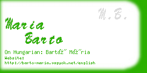 maria barto business card